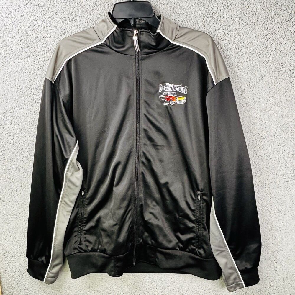 District Threads Woodward Dream Cruise 2007 Jacket Mens XL Black Chevy Bel-Air